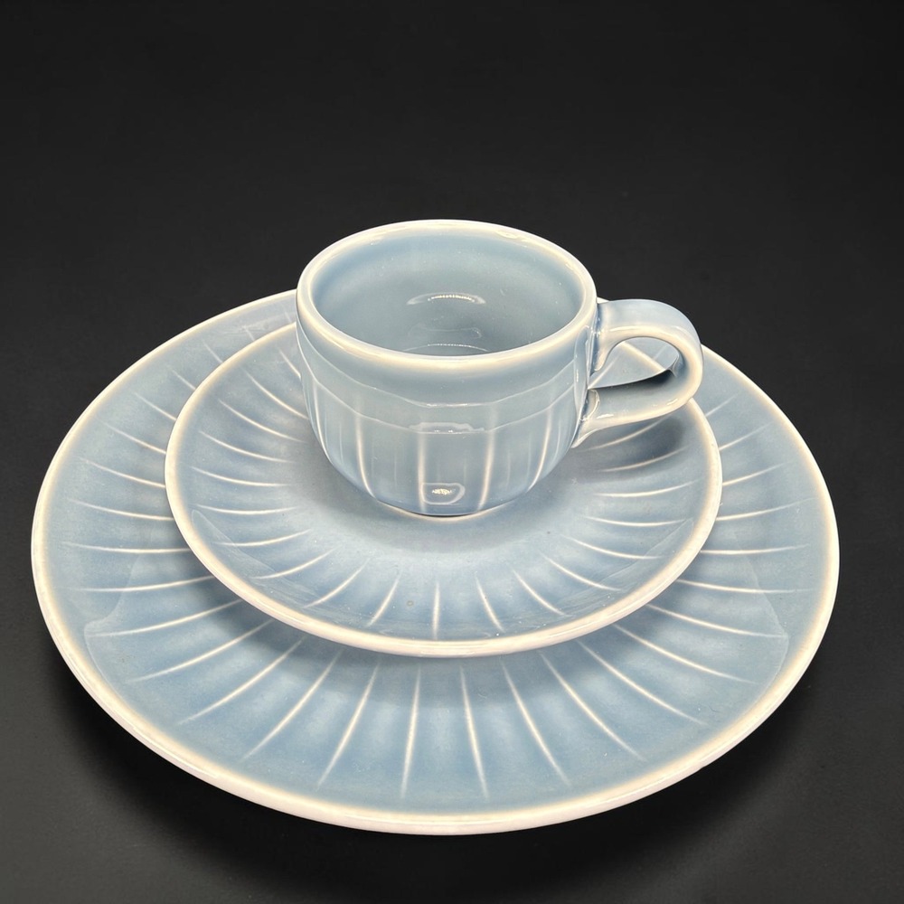 Arzberg Joyn Denim Blue Espresso Cup Saucer and Combi Plate Set Made in Germany
